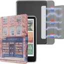 SESENSE Detachable Magnetic Case for 7'' Kindle Paperwhite 12th Gen 2024 and Kindle Colorsoft Signature Edition, Slim PU Shell Cover Case with Auto Wake/Sleep (Book Shop)