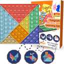 7pcs Push It Pop Fidget Toys Set, Tangram Puzzle Popper Sensory Toys Pack, Stress and Anxiety Relief Toy for All Ages, Fun Family Game Bubble Pop Fidget Toy Set