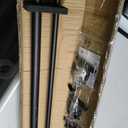 Matte Black Double Curtain Rods 36-72 Inch,1Front and 5/8Back Double Drapery Rod with Small Round Ball and Aluminum Brackets, Adjustable Dual Window Rod for Sheer/Blackout Curtains