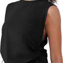 Workout Tops for Women Lightweight Yoga Shirts Athletic Top Gym/Running Cropped Tank Tops Black