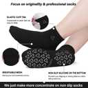 Ozaiic Non Slip Socks Grip for Yoga Home Workout Pure Barre, Pilates, Hospital, Ideal Cushion Socks for Men and Women, Black XL