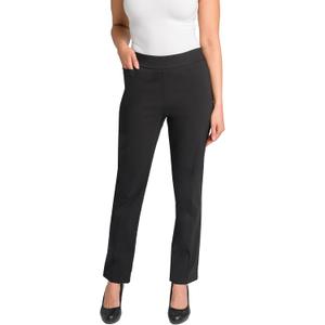 Briggs New York Womens Pull On Dress Pants 4 Pockets Straight Leg Stretchy Office Casual Work Slacks (Black)