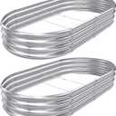 AHEONLAR 2pack 8×4×1ft Raised Garden Bed，Outdoor Galvanized Planter Boxes, Oval Large Metal Raised Garden Beds for Vegetables