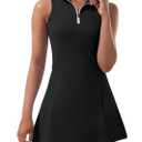 Tennis Dress for Women, Tennis Golf Dresses with Built in Shorts and Pockets for Sleeveless Workout Athletic Dresses Small, Black 