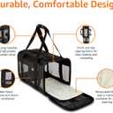 Amazon Basics Airline Approved Soft-Sided Mesh Pet Travel Carrier with Shoulder Strap, Removable Washable Fleece Pad, Top Opening, Ventilation for Dog, Cat, up to 22 pounds, 19.7Lx12Wx12H in., Black