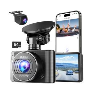 Dash Camera, 4K/1080p Dash Camera Front and Rear, Built-in 5GWiFi, Dash Cam with 64GB SD Card, Full HD 2.0” IPS Screen, for App Control, G-Sensor, Loop Recording, and Parking Mode