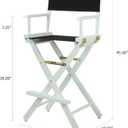 Casual Home Director's Chair ,White Frame/Black Canvas,30" - Bar Height, 30 in