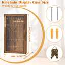 Large Wall-Mounted Keychain Display Case, 50 Hooks, 14.2 inches x 24.4 inches x 2.6 inches
