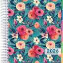 DELUXE 2026 Planner, 8.5"x11": 14 Months (November 2025 - December 2026), Includes Page Tabs, Bookmark, Planning Stickers, Pocket Folder Daily Weekly Monthly Planner Yearly Agenda (Teal Floral)
