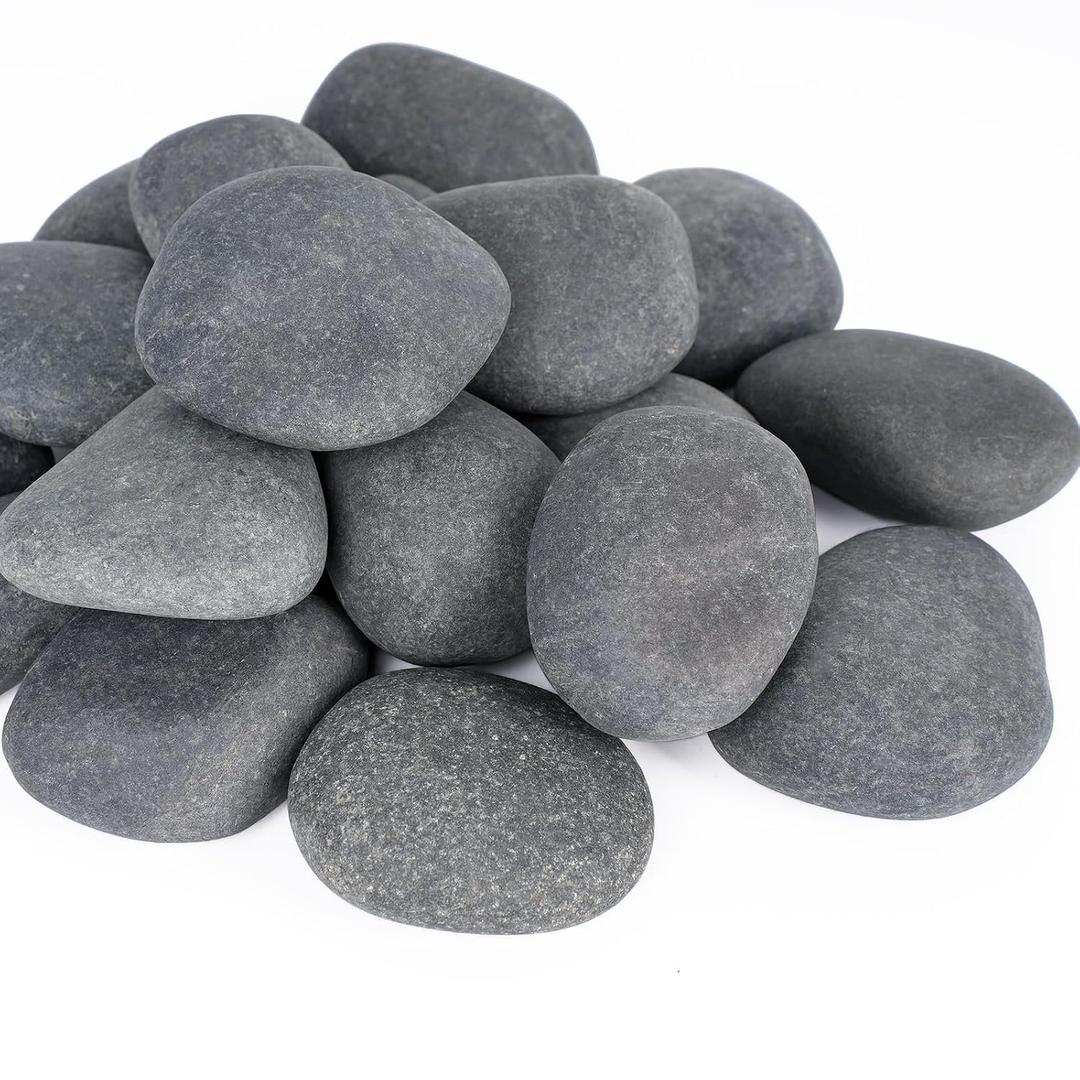 Pulovin 20 lbs River Rocks for Landscaping, 2"-3" Natural Rocks for Aquarium, Fish Tank, Decorative Garden Stones for Plants, Flower Pots, Vase, Walkways