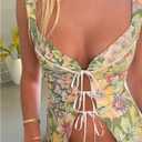 SOLY HUX Women's Floral Print Bow Tie Front Tank Top Sleeveless Sweetheart Neck Y2k Tops (S)