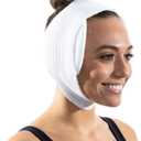 ContourMD Face Wrap & Ear Surgery Pillow  Chin Compression Garment for Post-Surgery Recovery  Medical Head Wrap for Facial Surgery, Face Lift, Chin Lift, TMJ, Otoplasty  One Size Fits All S18