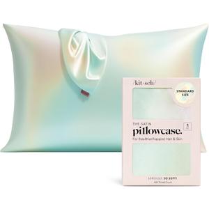 Kitsch Satin Pillowcase with Zipper for Hair & Skin - Softer Than Silk Pillow Cases, Smooth Cooling Satin Pillow Case, Wrinkle-Free, Machine Washable - Pillow Cases Standard Size (19x26) - Aura