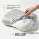 doudou Cervical Pillow for Side Sleepers - Neck Pain Relief Pillow with 3-5 Second Slow Rebound Memory Foam, 360 Ergonomic Support & Cooling Odor-Resistant Pillowcase for Home, Bed, Dorm Use