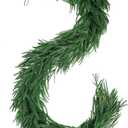 6FT Christmas Garland,Flexible Greenery Artificial Norfolk Pine Garland for Fireplace Mantel Staircase Front Door Table Centerpiece, Indoor Outdoor Holiday Decor with Realistic Pine Needles (1)