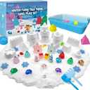 Aocii Kids Sensory Bin Sand Kit, Winter Fairy Tale Theme Sand Play Set, Toddlers Sandbox, Role Pretend Play Snowfield Toy Christmas Birthday, Gift for Girls Boys 3 4 5 6 7 8 9 Years