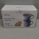 Pour Over Coffee Maker with 100 Sheets of Paper Filter, 15 oz Ceramic Coffee Mug & Ceramic Coffee Dripper, 1 Cup-Single brew coffee set, Purple