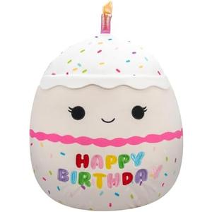 Squishmallows Original 14-Inch Lyla Vanilla Birthday Cake with Rainbow Sprinkles Embroidery - Official Jazwares Large Plush