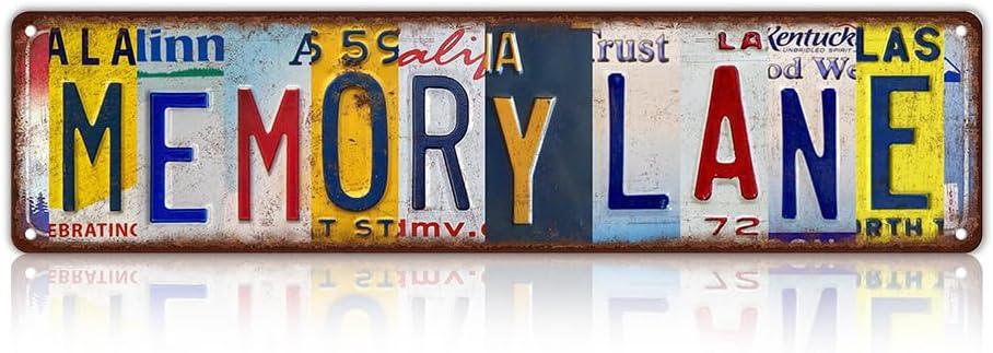 Vintage Memory Lane Wall Decor Street Signs Metal Tin Signs 16 x 4 Inches