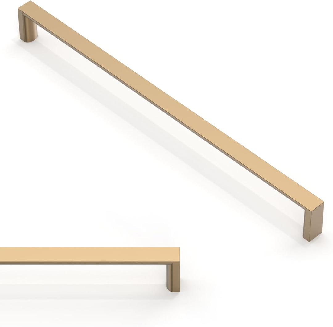 10 Pack Champagne Bronze Cabinet Pulls 10 Inch(254mm) Kitchen Cabinet Handles Solid Zinc Alloy Cabinet Hardware Drawer Pulls (10" Hole Center)