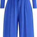 PRETTYGARDEN Women's 2 Piece Sets 2026 Fall Long Sleeve Crop Tops Wide Leg Pants Matching Outfit Tracksuits Spring Clothes, XXL 