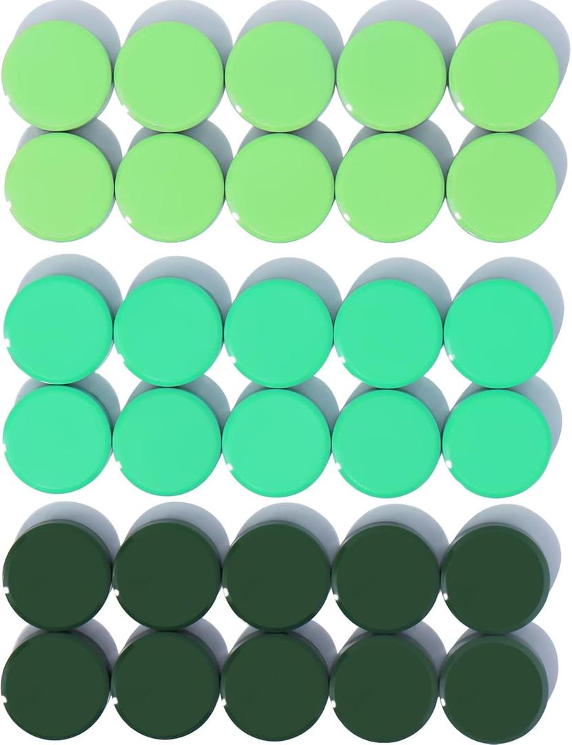 Fridge Magnets, 30 PCS Strong Magnets for Whiteboard, Heavy Duty Cute Mini Round Magnets for Fridge, Locker, Classroom, Office (Green)