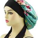 Silk Bonnets Satin Bonnet for Women Curly Hair Covers Large Sleep Hair Bonnets Sleeping Night Cap Silk Bonnet with Tie Band