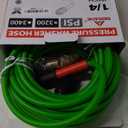 YAMATIC Super Flexible Pressure Washer Hose 50FT for Power Washer Replacement, Kink Resistant Extension With Leak-Free M22 Female & 3/8" Quick Connect Adapters, 1/4" 3200 PSI, Green
