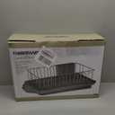 Farberware Classic 3-Piece Dish Drying Rack Set for Kitchen Counter, Gray - Rust-Resistant Wires, Self-Draining Board, Flatware Caddy, Non-Slip Feet