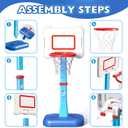 Toddler Basketball Hoop Indoor for Age 1 2 3, Adjustable Kids Basketball Hoop, Mini Basketball Hoop with 3 Balls for Outdoor Poolside, Christmas Birthday Sport Toys Gifts for Baby Boys Girls Age 1-3