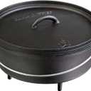 Camp Chef SDO10 10" Double Black Seasoned Cast Iron Dutch Oven with Lid