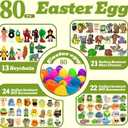 80pcs Italian Brainrot Easter Eggs with DIY Accessories and Keychains,Filled Easter Eggs Kids Classroom Gift Exchange Easter Egg Hunt Basket Stuffers Party Favors
