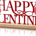 Happy Galentine's Day Decorations Meta Happy Galentines Letter Table Sign Farmhouse Friendship Valentine Tabletop Decorations with Wooden Base for Holiday Mantel Home Party Supplies