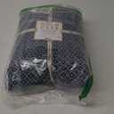 Gold Case Throw Blanket for Bed - 100% Recycled Turkish Cotton Blanket - Retro Lightweight Soft Throw Blankets for Bed & Living Room - Queen Size Cozy Blankets - 90x90 - Navy Blue