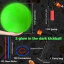 Hiboom 9 Pcs Glow in The Dark Kickball Dodgeball Set Includes 10 Inch Playground Ball with Pump 5 Rubber Bases 100 Glow Sticks for Adults Playground School Backyard Game Outdoor Indoor Games