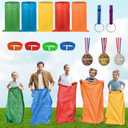 succulentlovers 14PCS Potato Sack Race Bags, Outdoor Games Sack Race Bags Kit Include Potato Sacks, 3-Legged Race Bands, Plastic Medals, Carnival Outdoor Lawn Party Field Day Games for Adults & Family