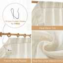 FMFUNCTEX Linen Sheer Pinch Pleated Curtains for Living Room, Linen Flax Beige 108 Inches Long Sheer Curtain See Through Panels for Bedroom, Natural Window Drapes for Farmhouse, Rod Pocket 2 Panels