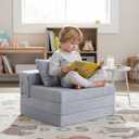 Kids Floor Mat, Trifold Futon Sofa, Portable Folding Play Mats for Playroom, 63x22x3.1 Inch