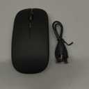 WREANU Wireless Bluetooth Mouse Rechargeable Laptop Mice with LED Lights Silent Slim Use(BT5.2 and 2.4G Portable USB) Dual Mode Computer Mouse for Laptop/iPad/Tablet/Apple/Computer/Mac (Black)