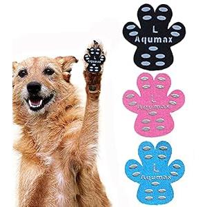 Aqumax Dog Anti Slip Paw Grips Traction Pads,Dog Feet Stickers with Stronger Self-Adhesive Paw Pad Provide Traction for Senior, Injured Dogs,12 Sets (48 pcs) L Multicolor