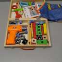 Kids Tool Set with Drill, Educational Montessori Toys for 3 Year Old Boys 44 Pcs STEM Kids Toys Wooden Toddler Tool Set with Apron & Box Birthday Gifts for 3 4 5 Year Old Boy Girl