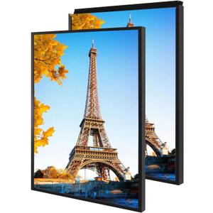 24x36 Snap Frame Black Poster Frames Set of 2 Front-loading Frame Metal Click Frame,Coating Aluminum Profile with High Definition Plexiglass