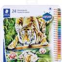 STAEDTLER Triangular Colored Pencils, Metal Tin of 24 Colors, Coloring Pencils for School, Art, Crafts - Art Supplies for Beginners, Students, Hobbyists (1 Count (Pack of 24))