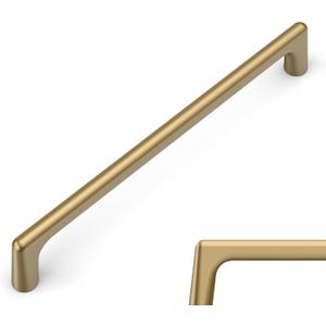 Amerdeco 10 Pack Champagne Bronze Cabinet Pulls 10 Inch(256MM) Hole Centers Kitchen Cabinet Handles Hardware Kitchen Handles for Cabinets Cupboard Handles Drawer Pulls ZH0041