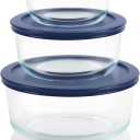 Pyrex Simply Store (3Pack) Glass Food Storage Containers Set, 3 Meal Prep Containers With Plastic BPA-Free Lids, Dishwasher & Microwave Safe