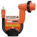 Overload Protection RV 30 Amp to 110 Adapter Cord with Circuit Breaker, 15 Amp/ 20 Amp Household to 30 Amp RV Power Electrical Adapter with Twist Lock, NEMA 5-15P to NEMA L5-30R, ETL Listed