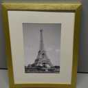 upsimples 8x10 Picture Frame, Display Pictures 5x7 with Mat or 8x10 Without Mat, Wall Hanging Photo Frame, Gold, 1 Pack
