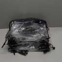 Small drawstring bag, clear bag, black straps, logo, 10 pack