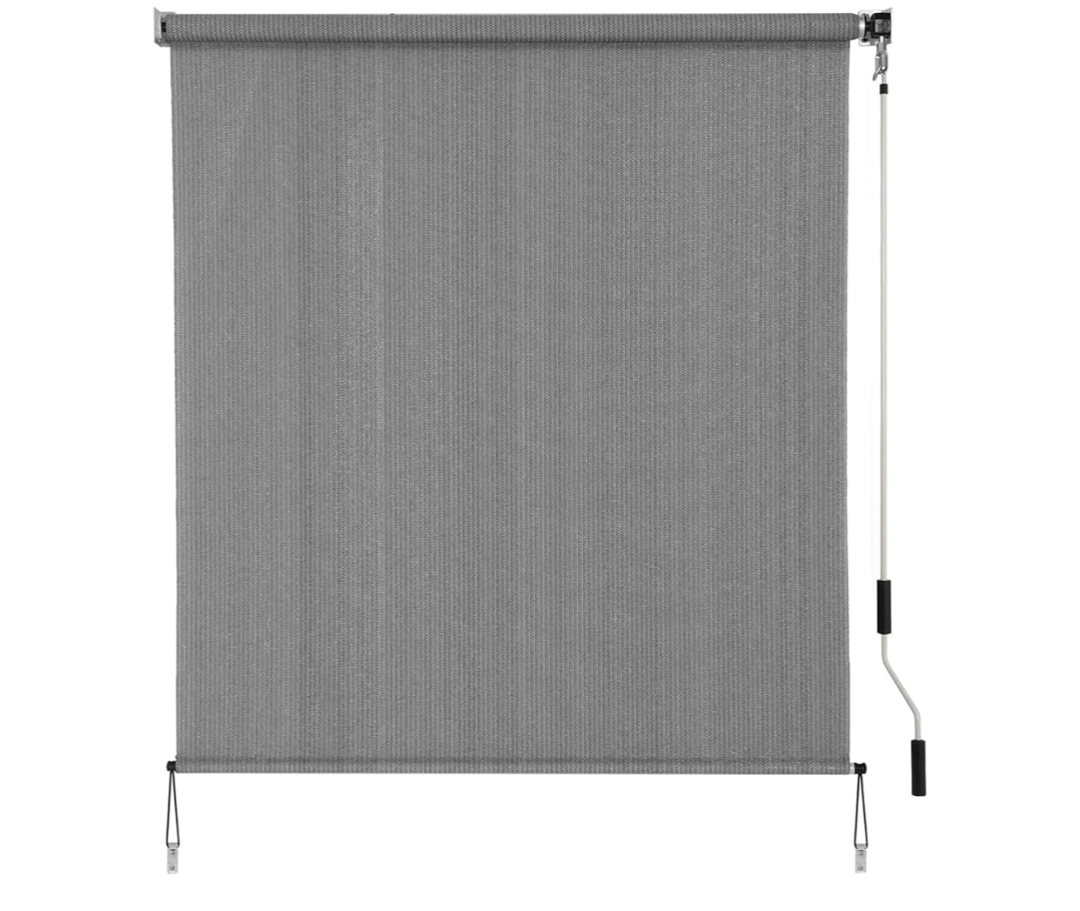 SMONTER Outdoor Sunshade Roller Shade 4'W x 6'H (48" Wx72 H), Exterior Cordless Roll Up Shades Blinds, UV Protection Shade Cloth with Crank Operation for Outside Windows Patio Porch Gazebo, Dark Grey