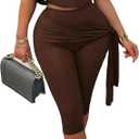 Two Piece Sets for Women Sleeveless Off the Shoulder Tops High Waist Bodycon Capri Pants Summer Outfits Clubwear S